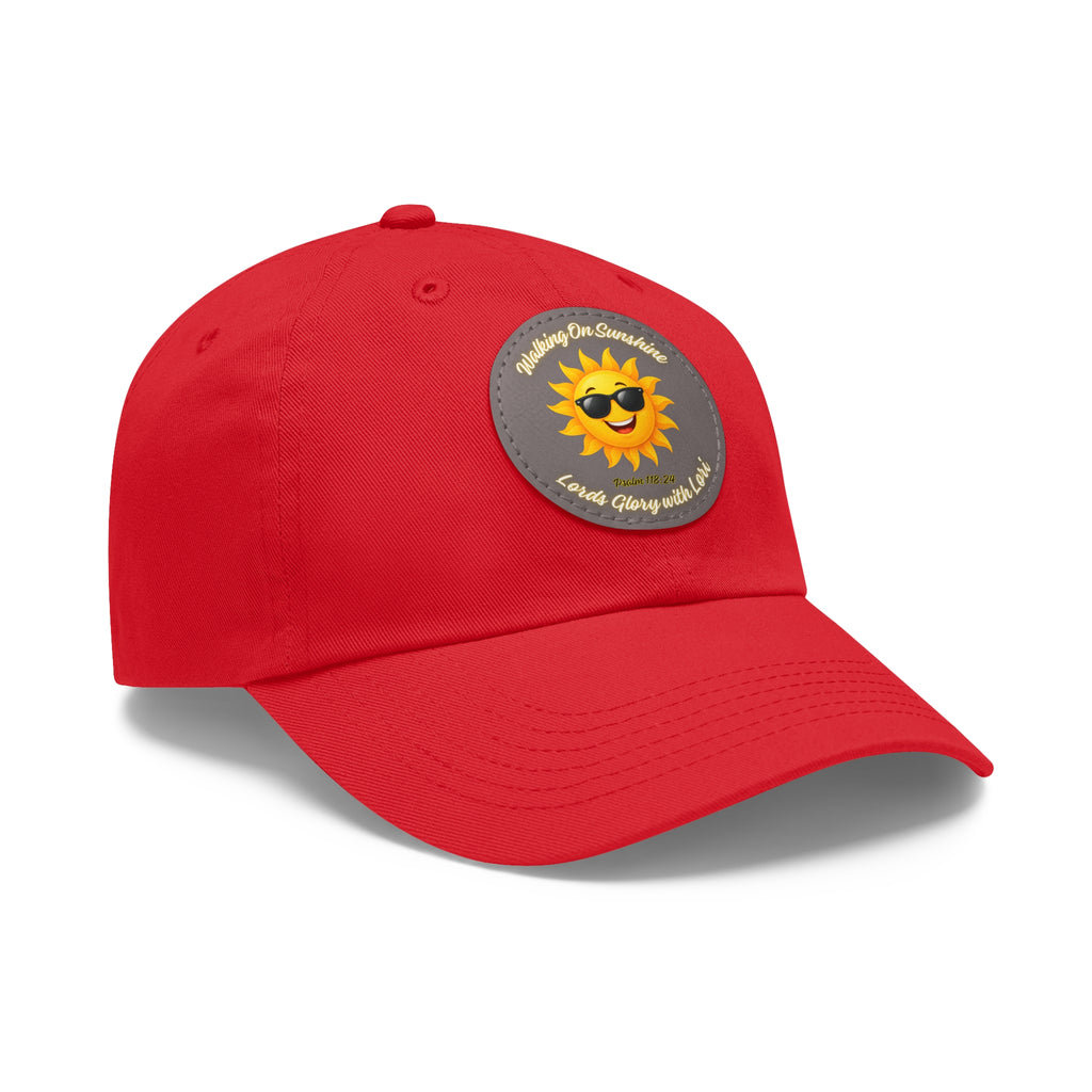 Sunshine Smiles Dad Hat — Round Leather Patch ‘Always Brighter’