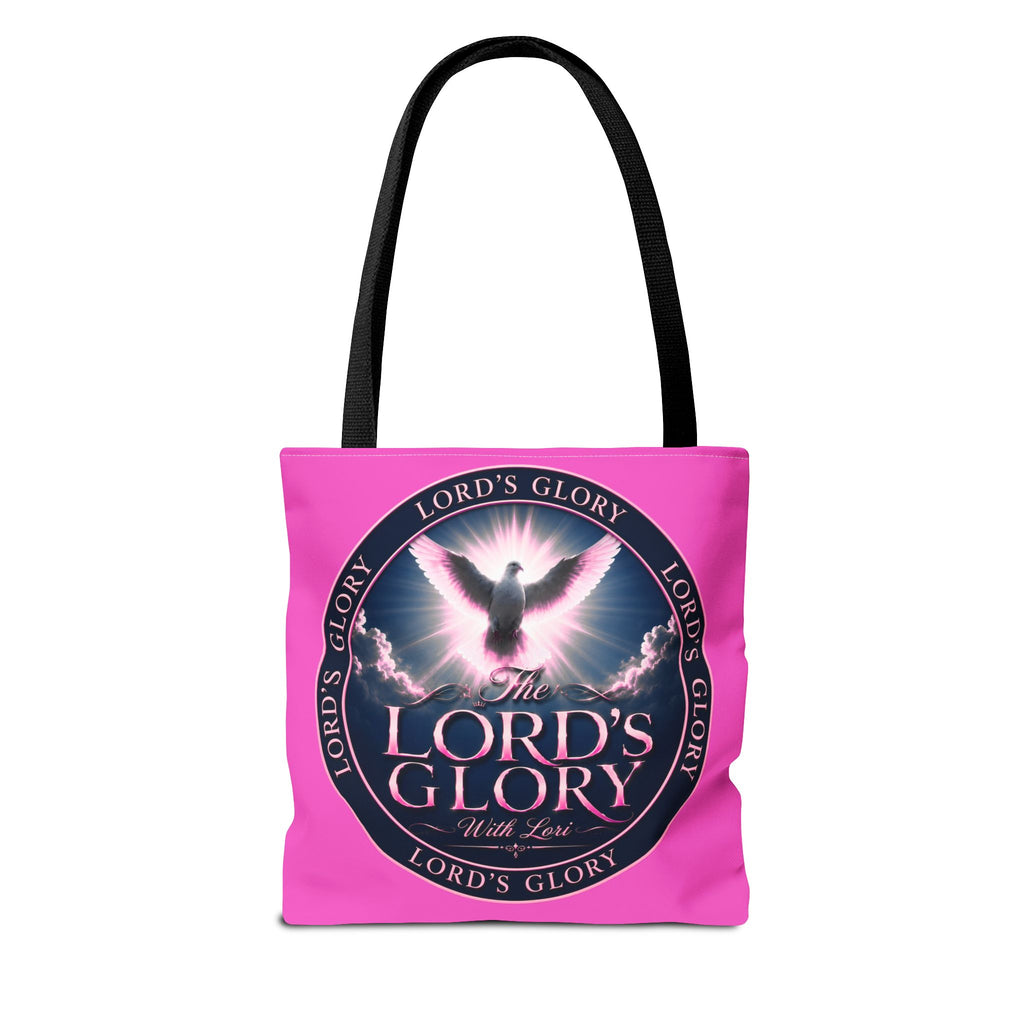 Religious Tote Bag - "The Lord's Glory with Lori" Pink All-Over-Print Christian Tote