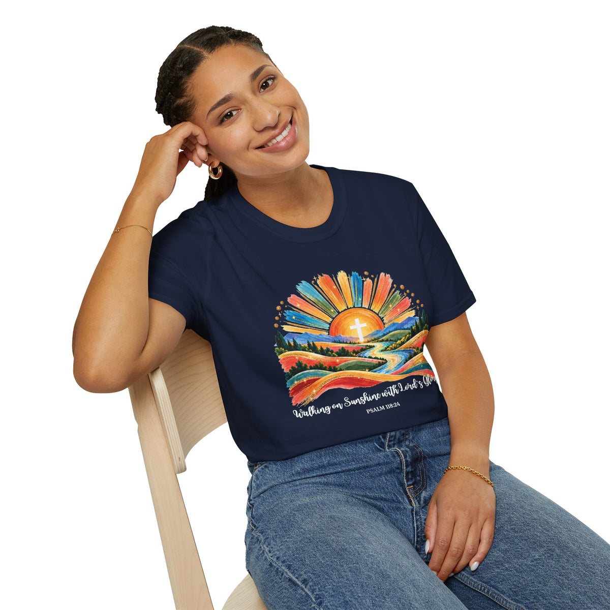 Walking On Sunshine with Lords Glory - with Lori Faith and Hope Christian Sunrise T-Shirt