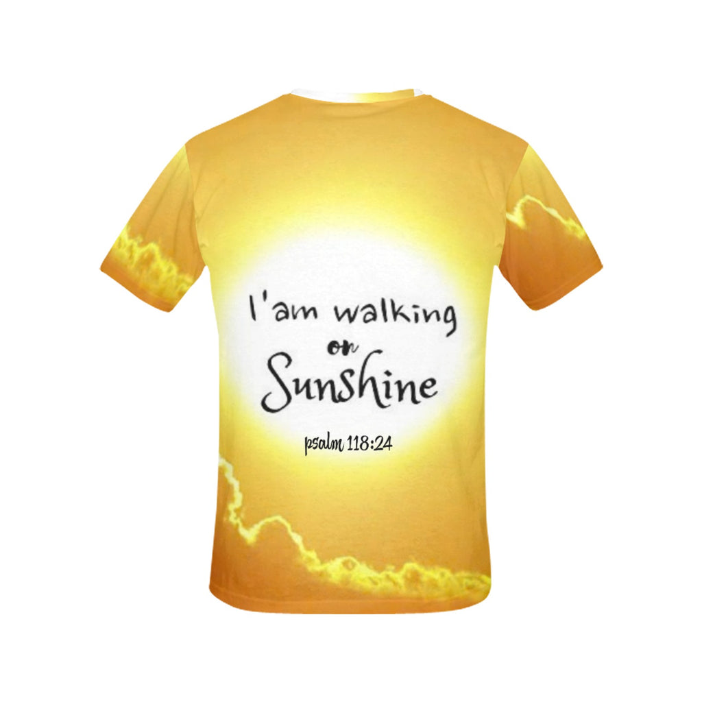 I'am Walking on Sunshine psalm 118:24 Women's All Over Print T-shirt  Made In Queen  Ships to USA Only