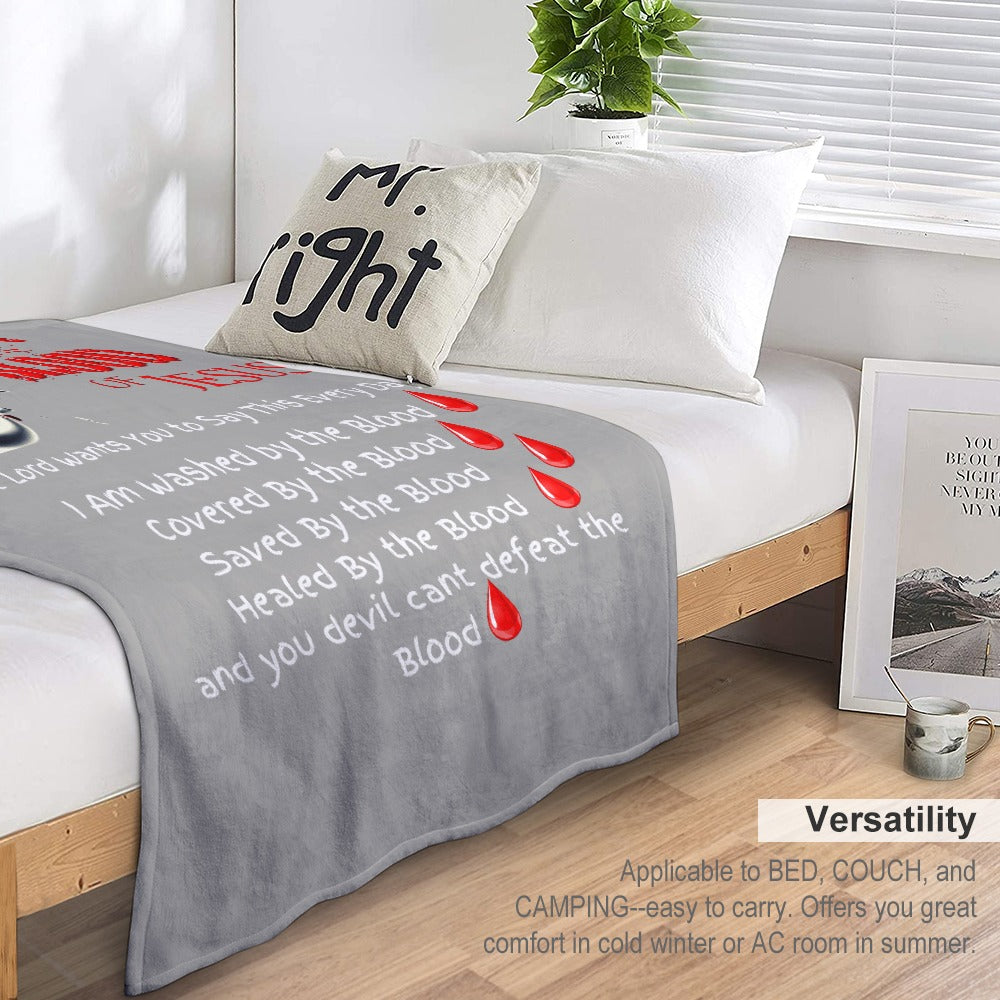 There's Power in the Blood of Jesus Custom super soft blanket Made in USA