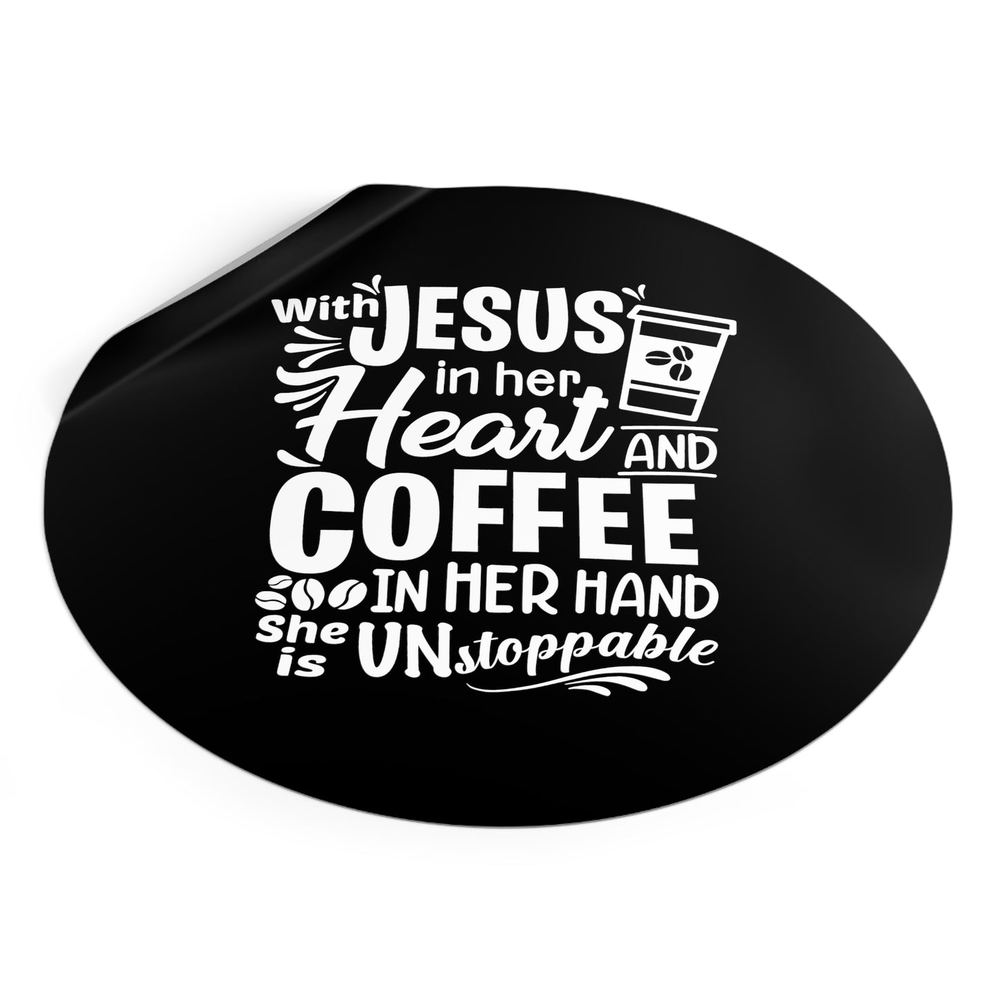 JESUS and Coffee - Round Vinyl Stickers