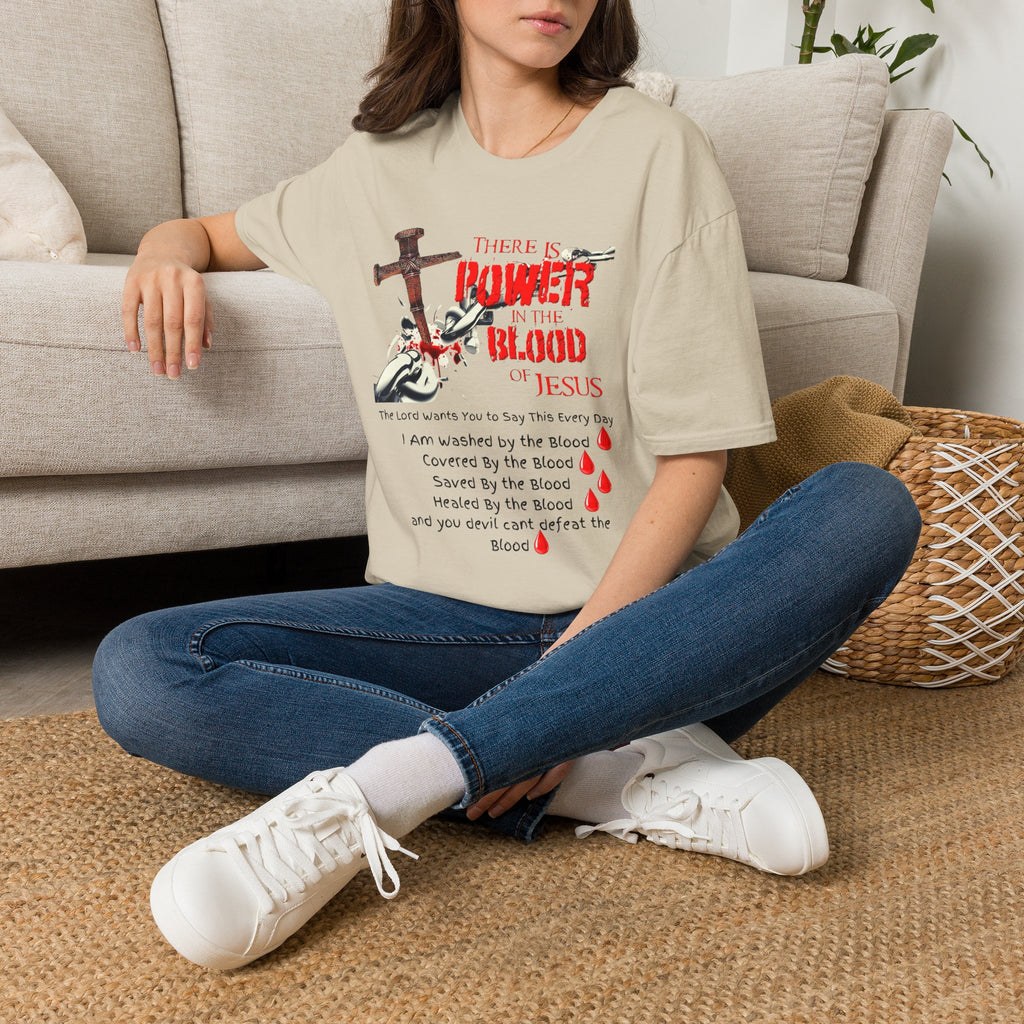 Jesus Blood Cross T-Shirt — "There Is Power In The Blood of Jesus" Christian Tee