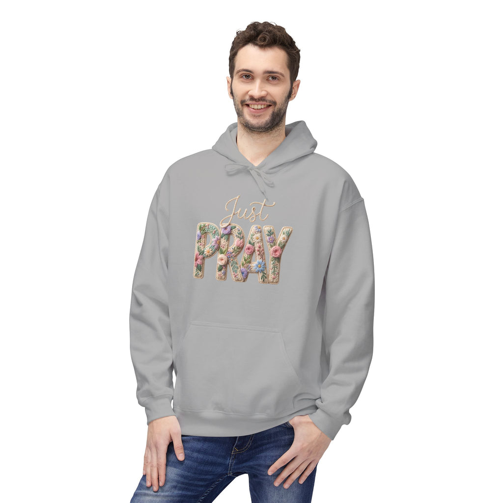 Just Pray floral letters Hoodie | Faith Christian sweatshirt design