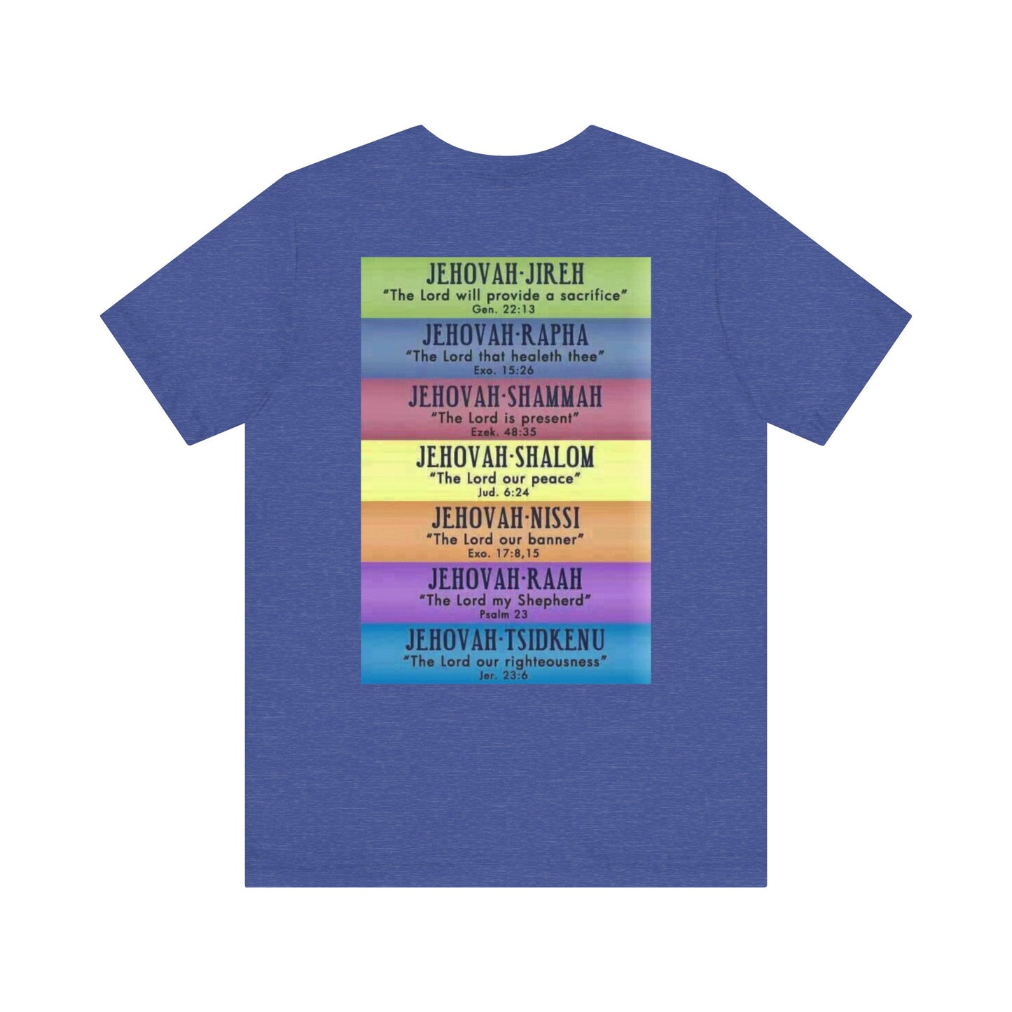 JEHOVAH's  names - Many Colors Unisex Jersey Short Sleeve Tee