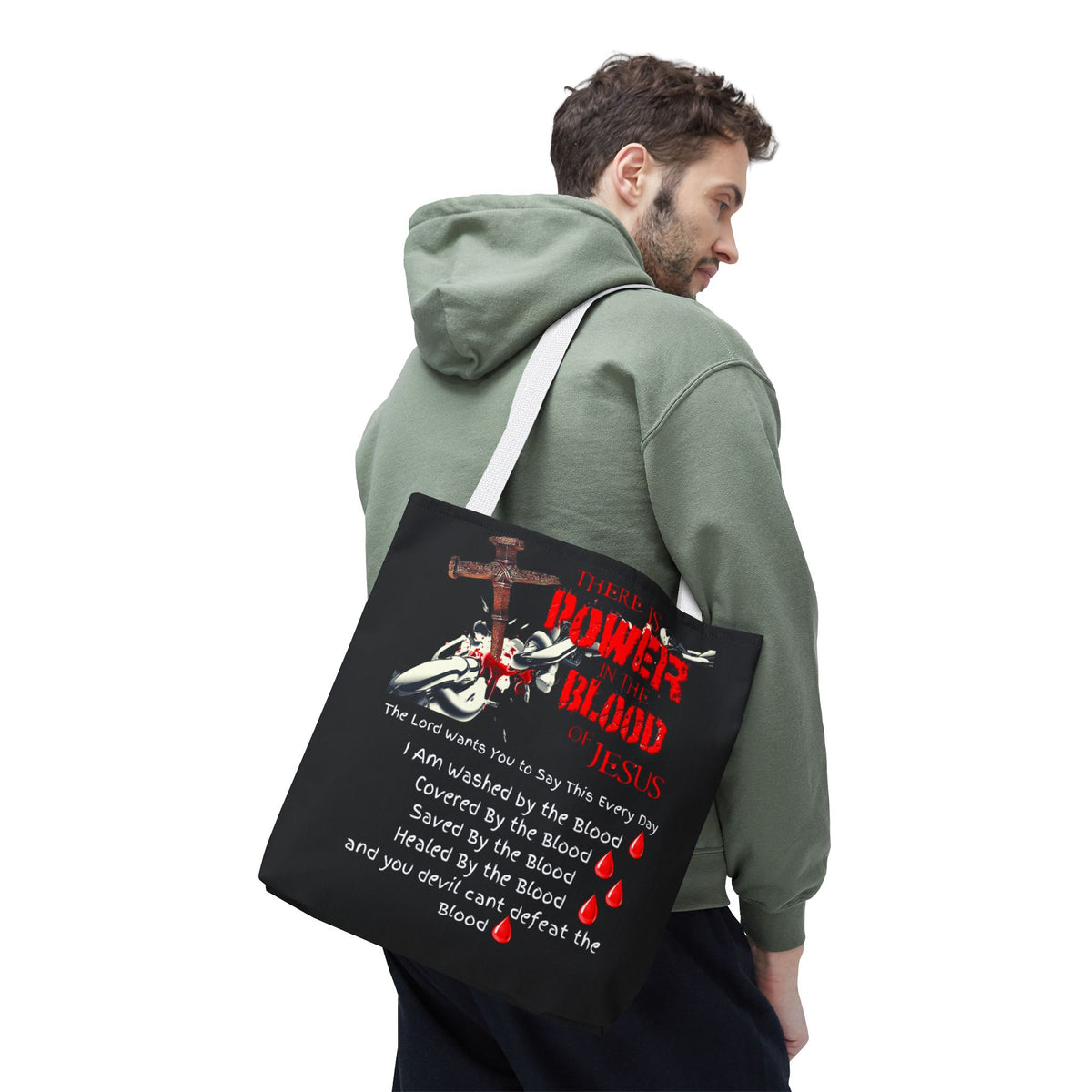 Tote — "The Power of the Blood of Jesus" Inspirational Christian Tote Bag
