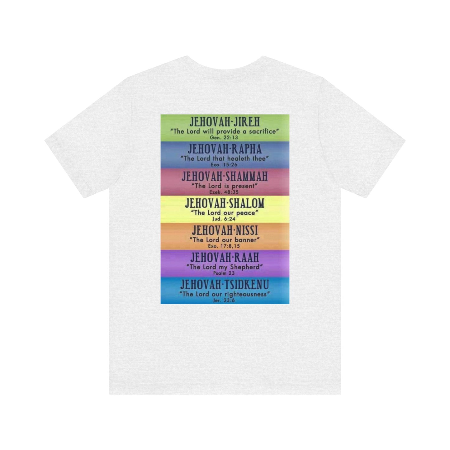 JEHOVAH's  names - Many Colors Unisex Jersey Short Sleeve Tee