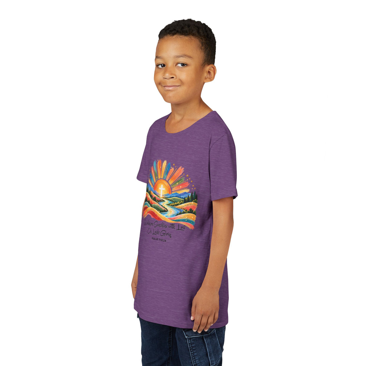 Youth Short Sleeve Tee – Walking On Sunshine with Lords Glory Design