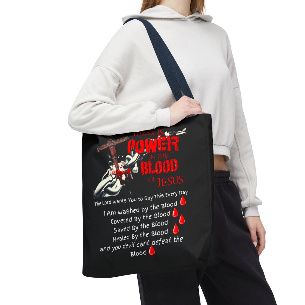 Tote — "The Power of the Blood of Jesus" Inspirational Christian Tote Bag