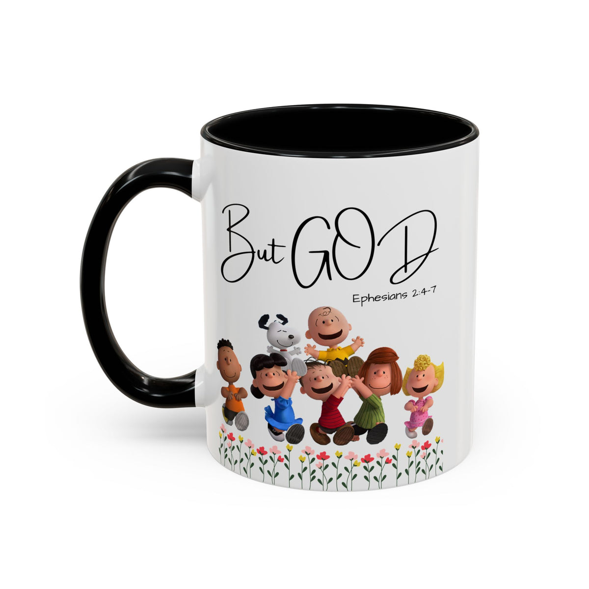 But God Scripture Coffee Mug — Genesis 50:20 Inspirational Heart Accent Mug (11/15oz)