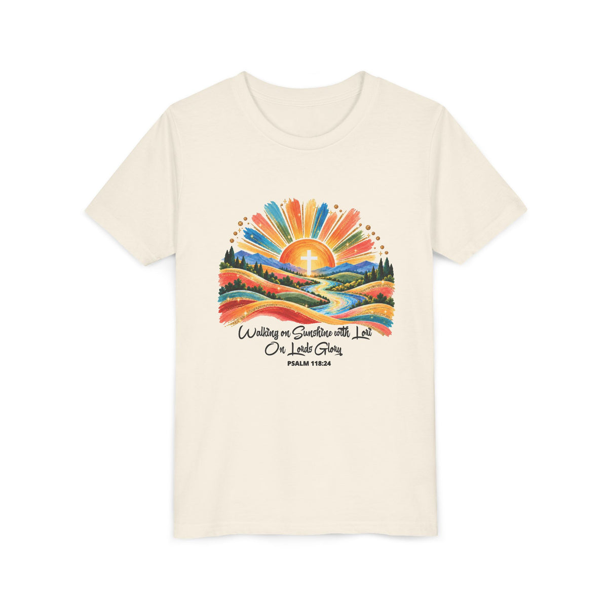 Youth Short Sleeve Tee – Walking On Sunshine with Lords Glory Design