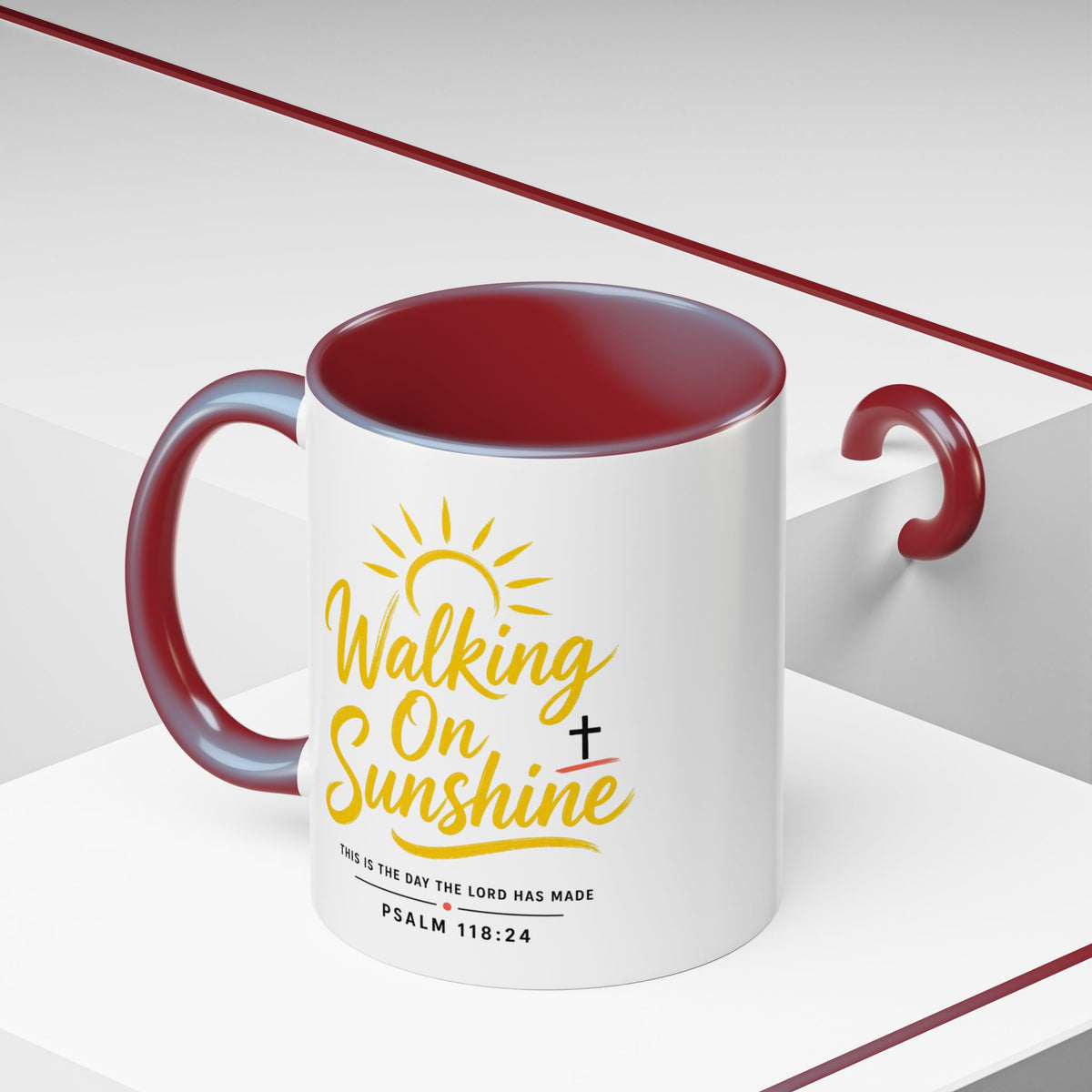 Walking on Sunshine Psalms 118:24  Accent Coffee Mug (11, 15oz)