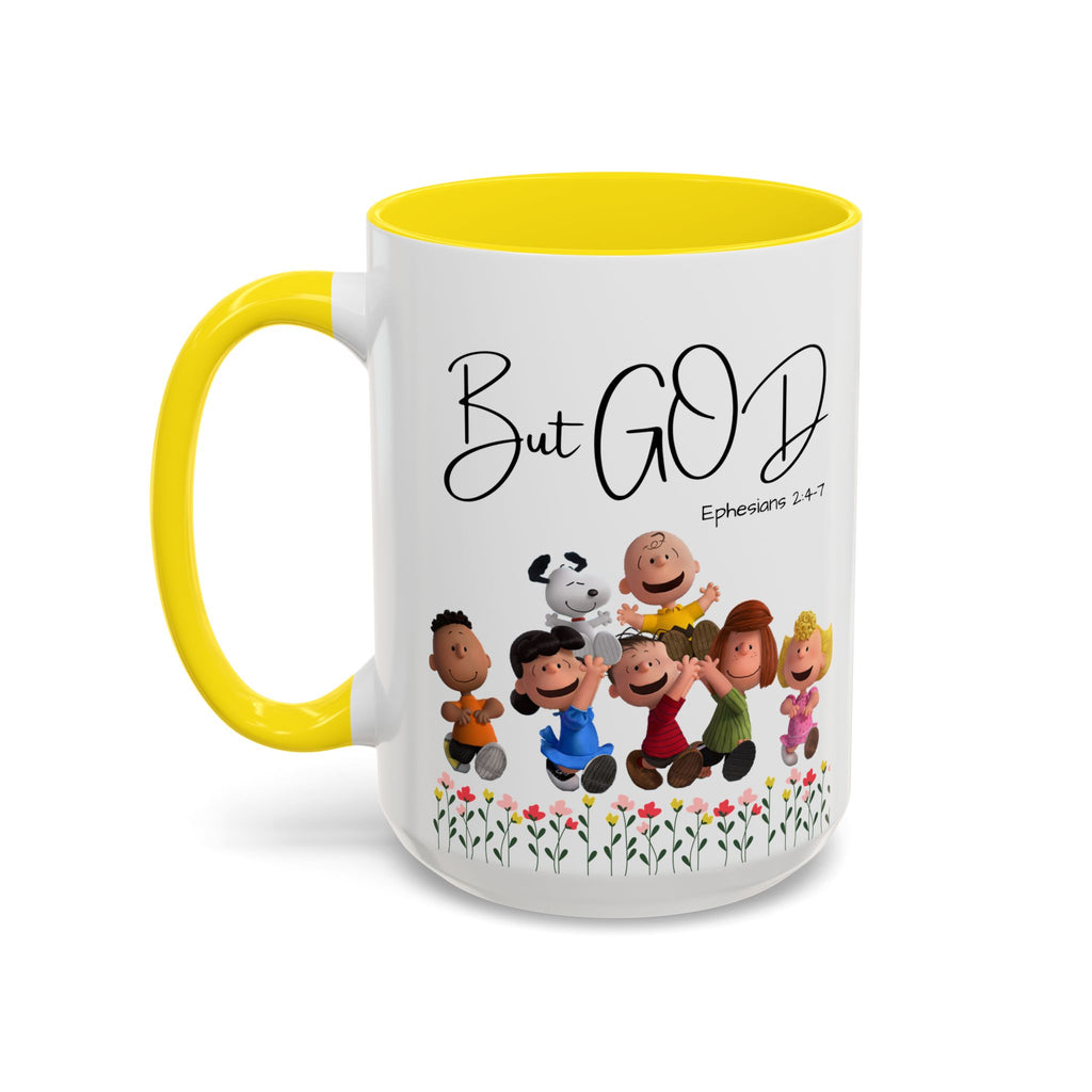 But God Scripture Coffee Mug — Genesis 50:20 Inspirational Heart Accent Mug (11/15oz)
