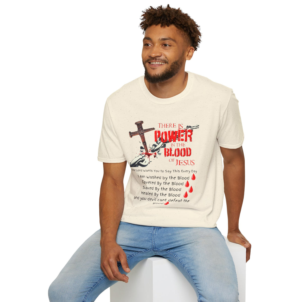 Jesus Blood Cross T-Shirt — "There Is Power In The Blood of Jesus" Christian Tee