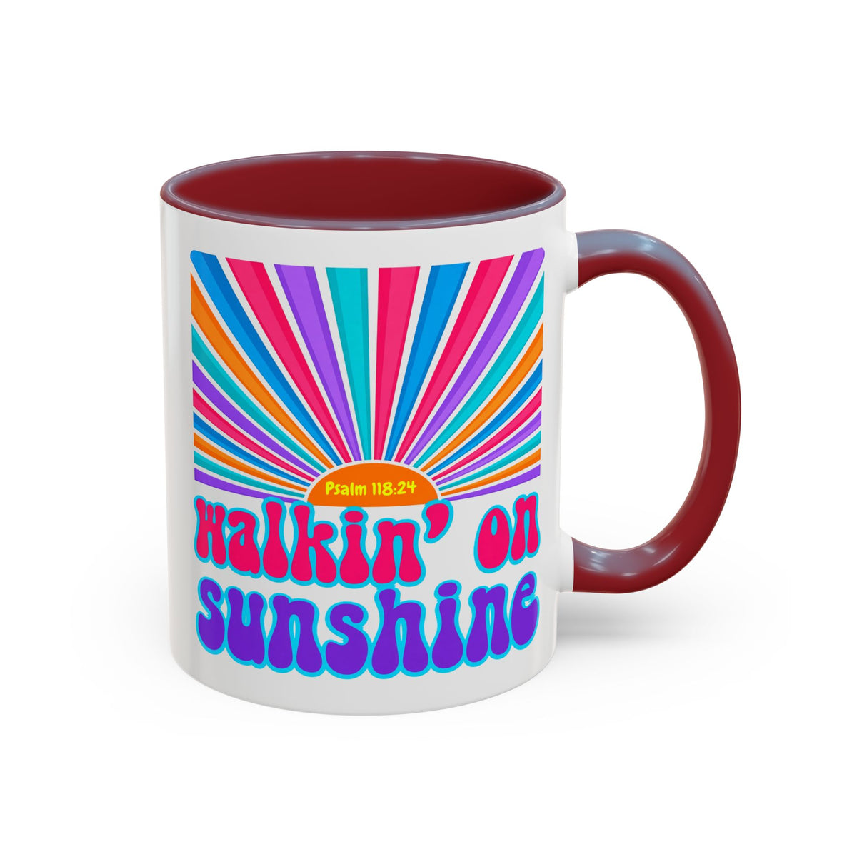 Coffee Mug — "Walkin' on Sunshine" Retro Psalm 118:24 Accent Mug