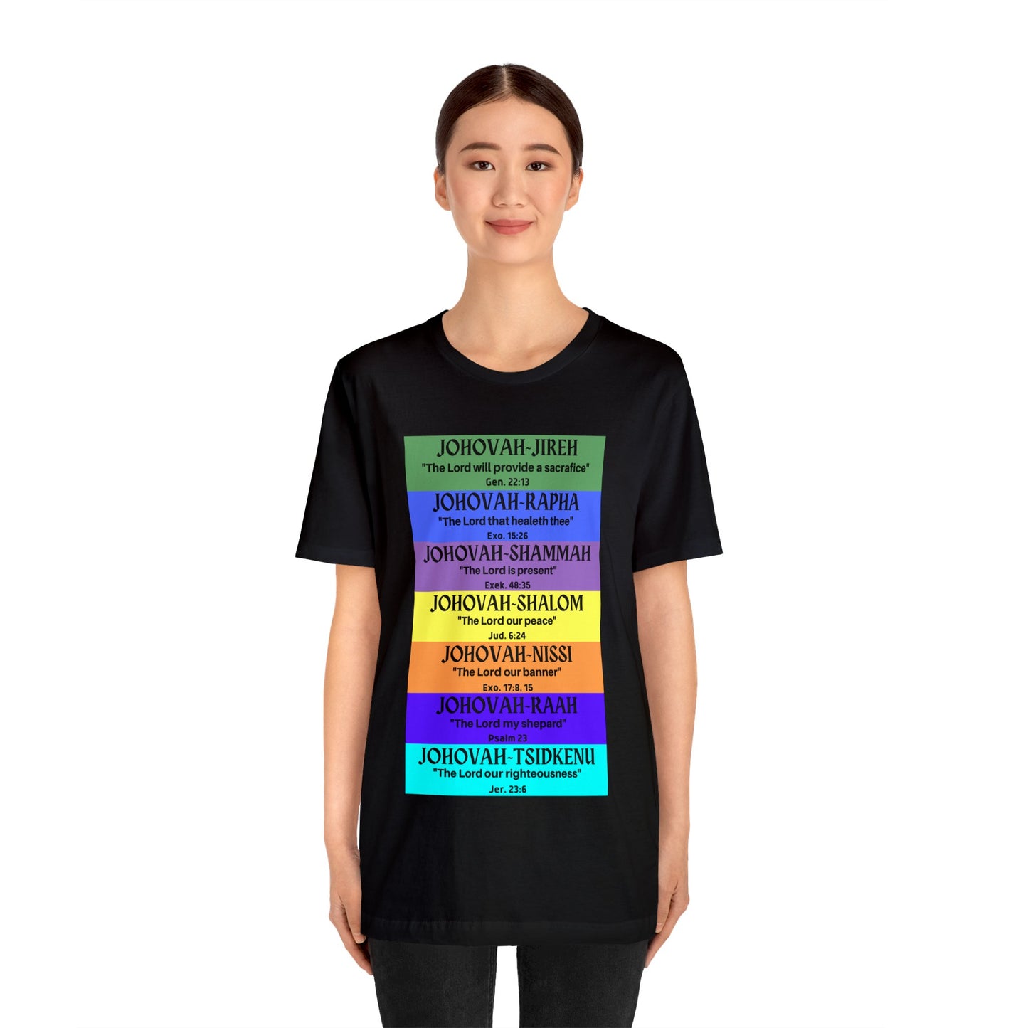 JEHOVAH's  names - Many Colors Unisex Jersey Short Sleeve Tee