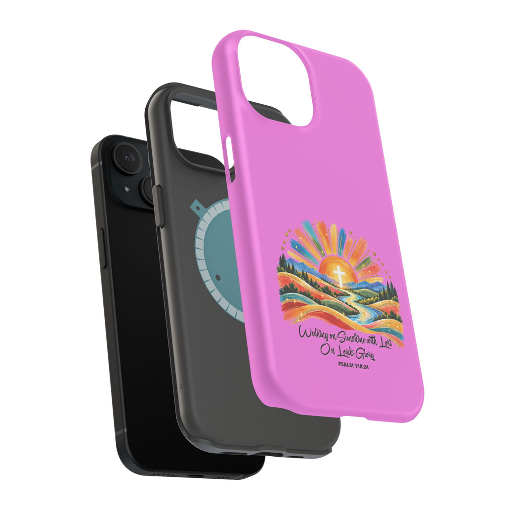 Magnetic Phone Case – “Walking on Sunshine with Lords Glory” Sunrise Design