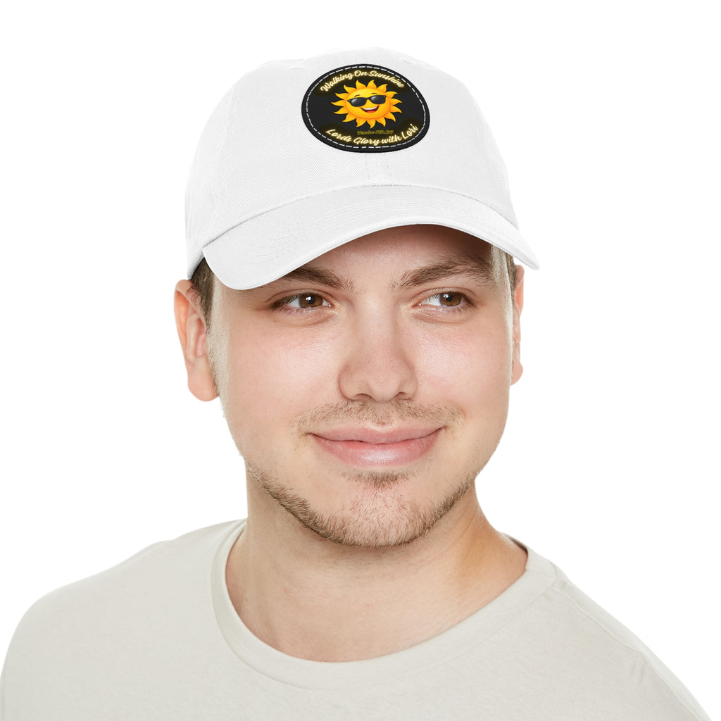 Sunshine Smiles Dad Hat — Round Leather Patch ‘Always Brighter’
