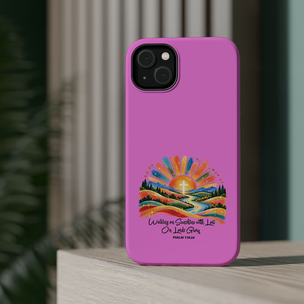 Magnetic Phone Case – “Walking on Sunshine with Lords Glory” Sunrise Design