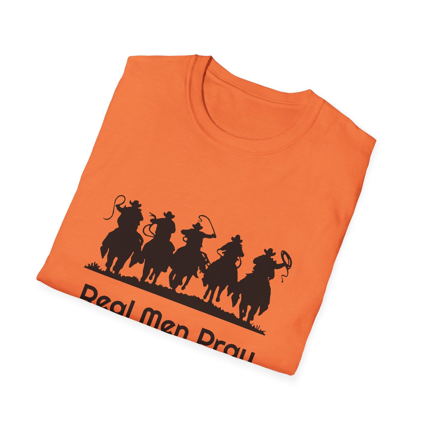 Real Men Pray - Cowboys - Unisex Softstyle T-Shirt