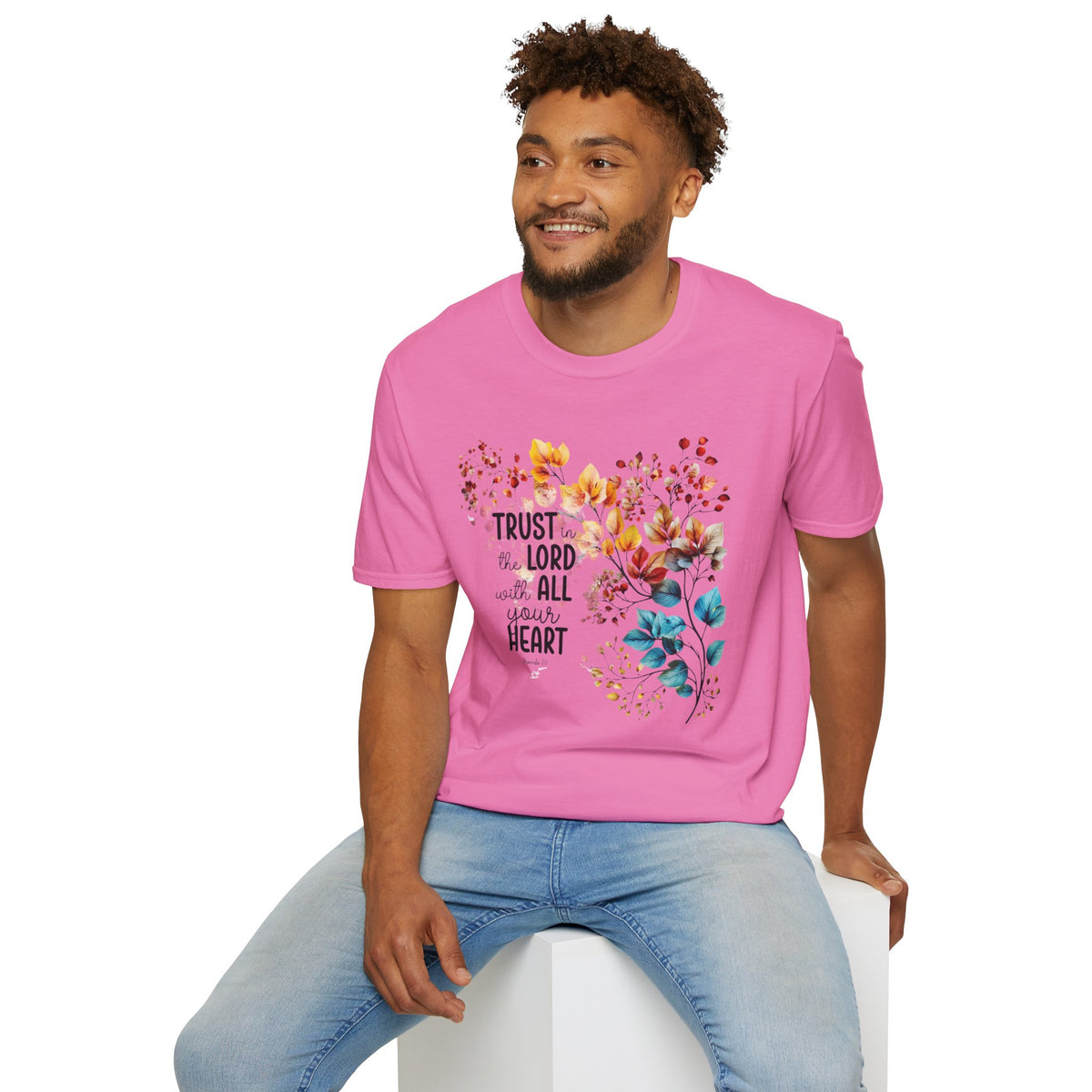 Trust the Lord with All Your Heart T-Shirt | Floral Scripture Design