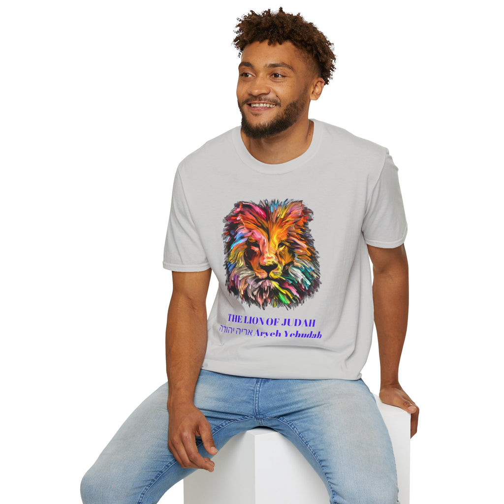 Lion of Judah Colorful Lion T-Shirt — "The Lion of Judah / Aryeh Yehudah" Graphic Tee