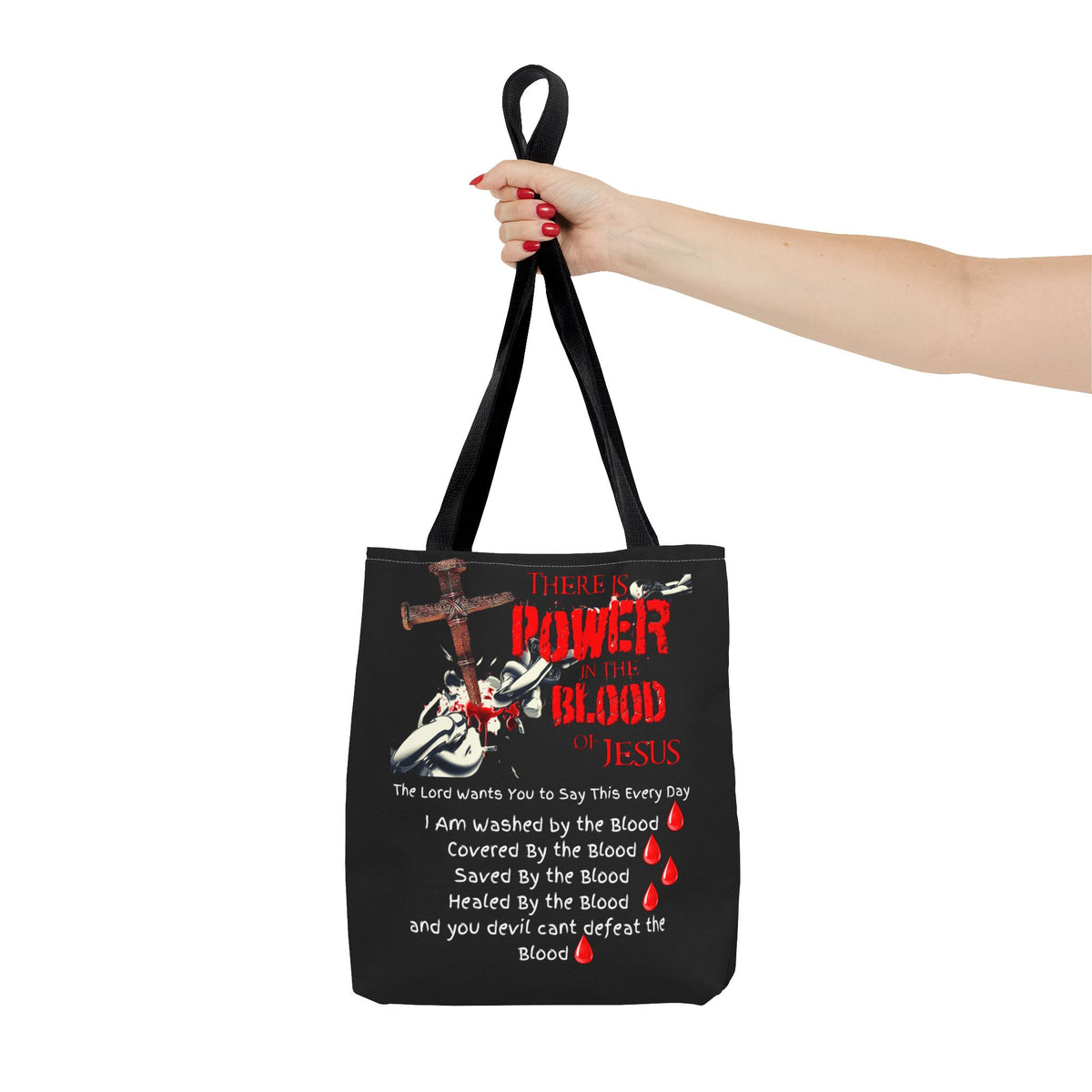 Tote — "The Power of the Blood of Jesus" Inspirational Christian Tote Bag