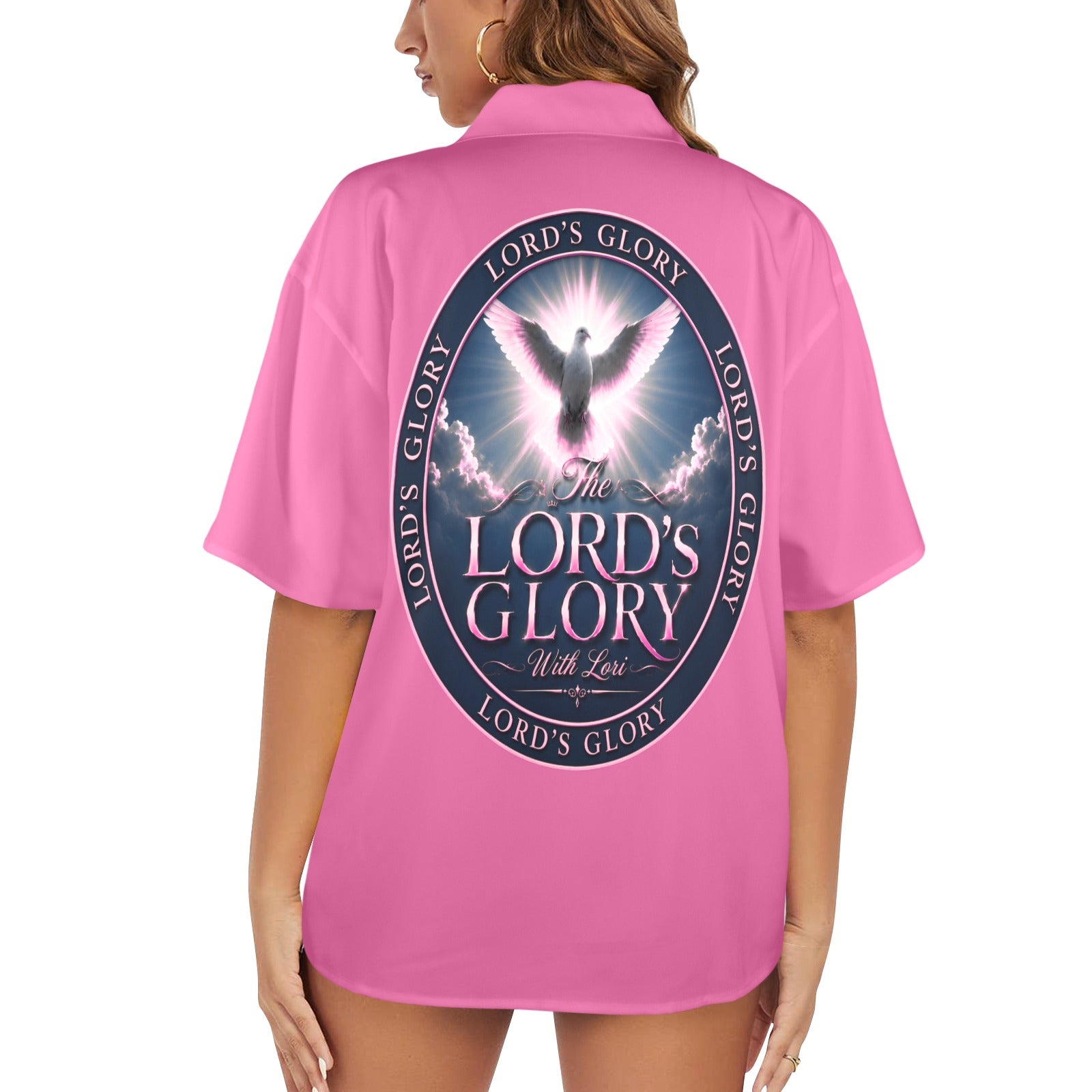 Lords Glory with Lori Women's All Over Print Hawaiian Shirt （Made in USA Ships to USA Only）