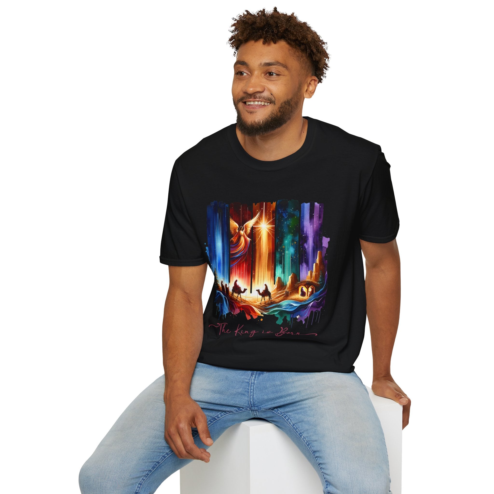 Vibrant Fantasy T-Shirt, Colorful Graphic Tee, Unisex Art Shirt, Great Gift for Fans, Unique Casual Wear, The King is Born Shirt