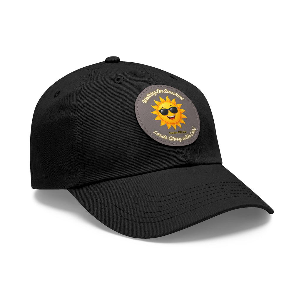 Sunshine Smiles Dad Hat — Round Leather Patch ‘Always Brighter’