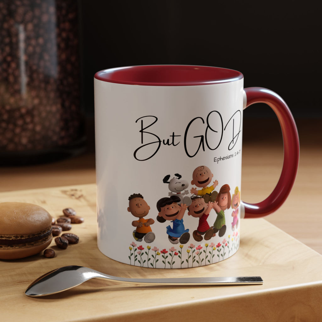 But God Scripture Coffee Mug — Genesis 50:20 Inspirational Heart Accent Mug (11/15oz)