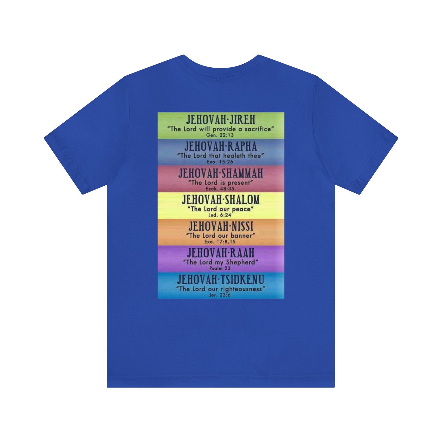 JEHOVAH's  names - Many Colors Unisex Jersey Short Sleeve Tee