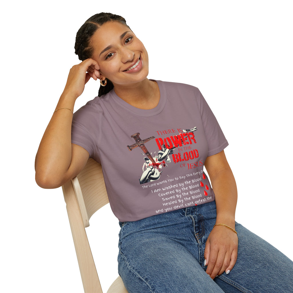 There's Power in the Blood of Jesus T-Shirt — Christian Cross Faith Shirt (Washed by the Blood)