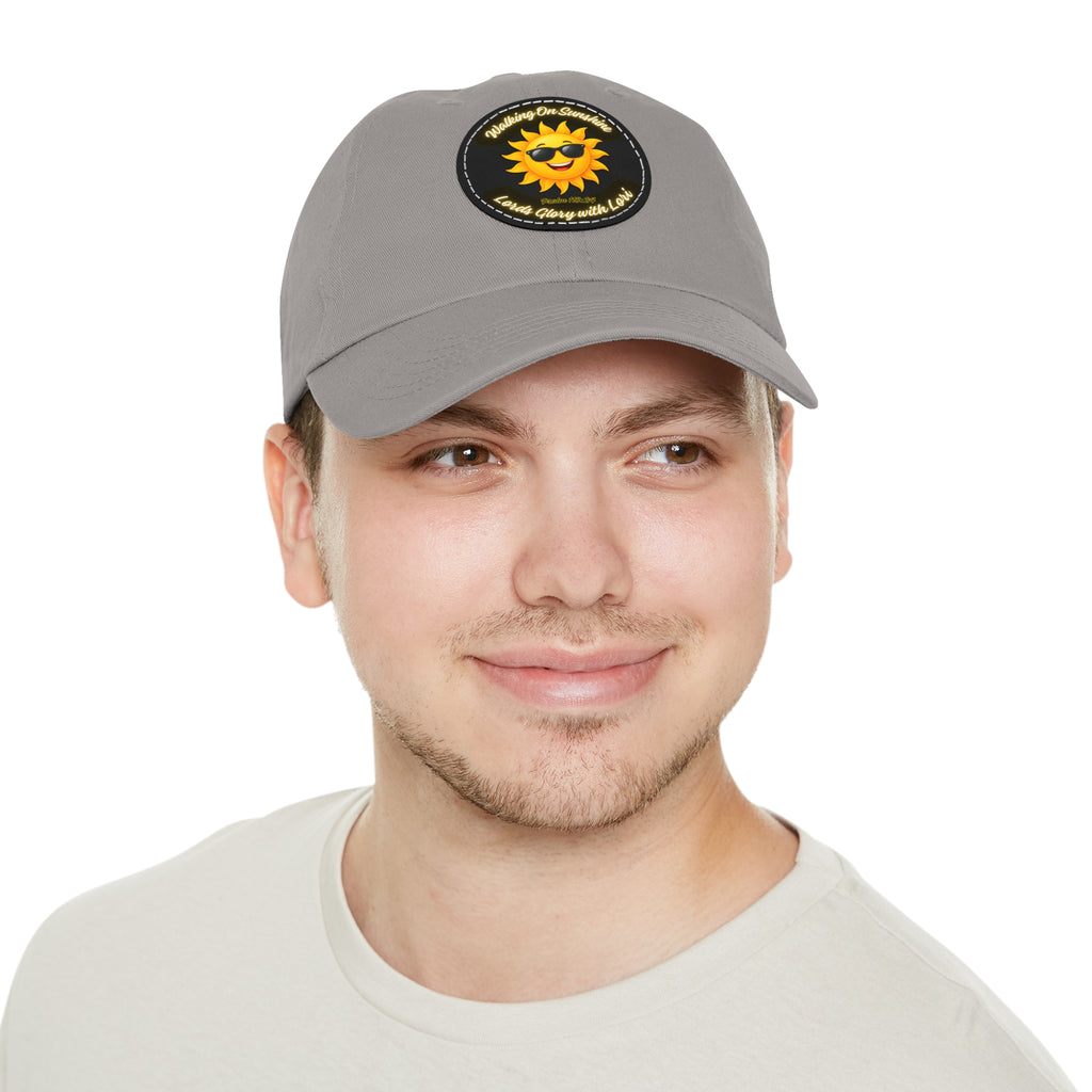 Sunshine Smiles Dad Hat — Round Leather Patch ‘Always Brighter’