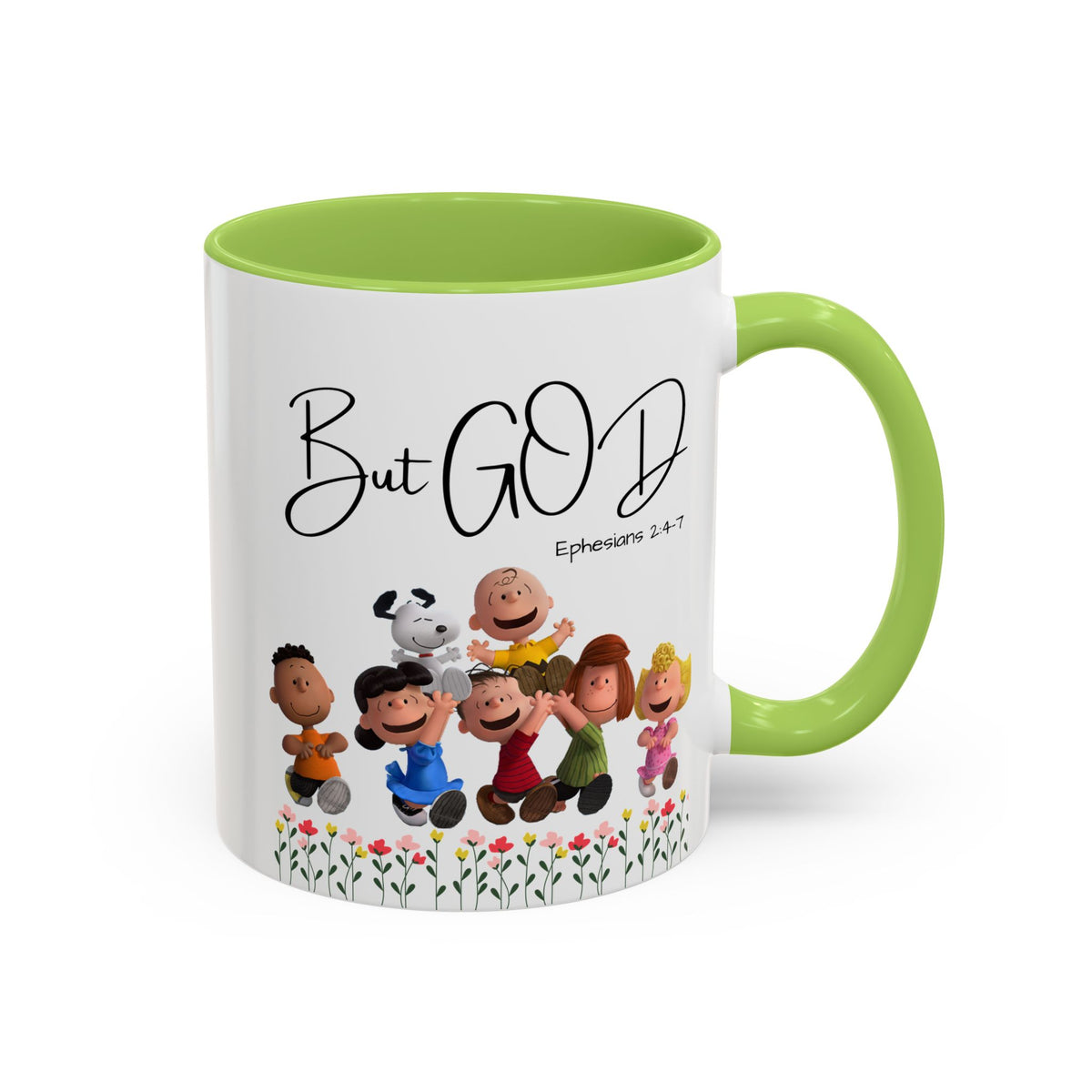 But God Scripture Coffee Mug — Genesis 50:20 Inspirational Heart Accent Mug (11/15oz)