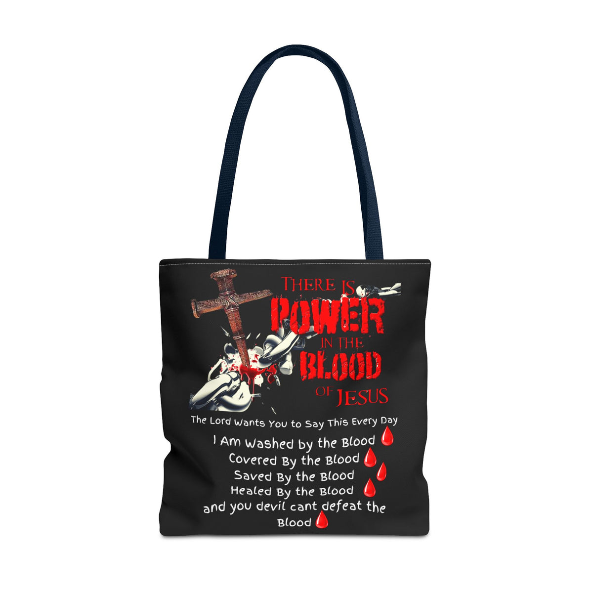 Tote — "The Power of the Blood of Jesus" Inspirational Christian Tote Bag
