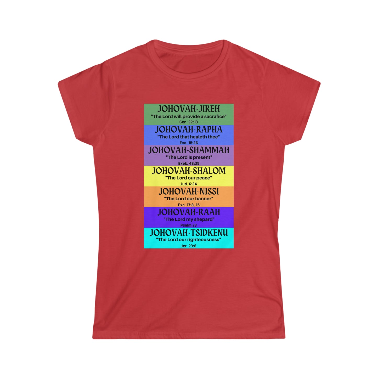 JEHOVAH's names - Women's Softstyle Tee (Many  Colors)