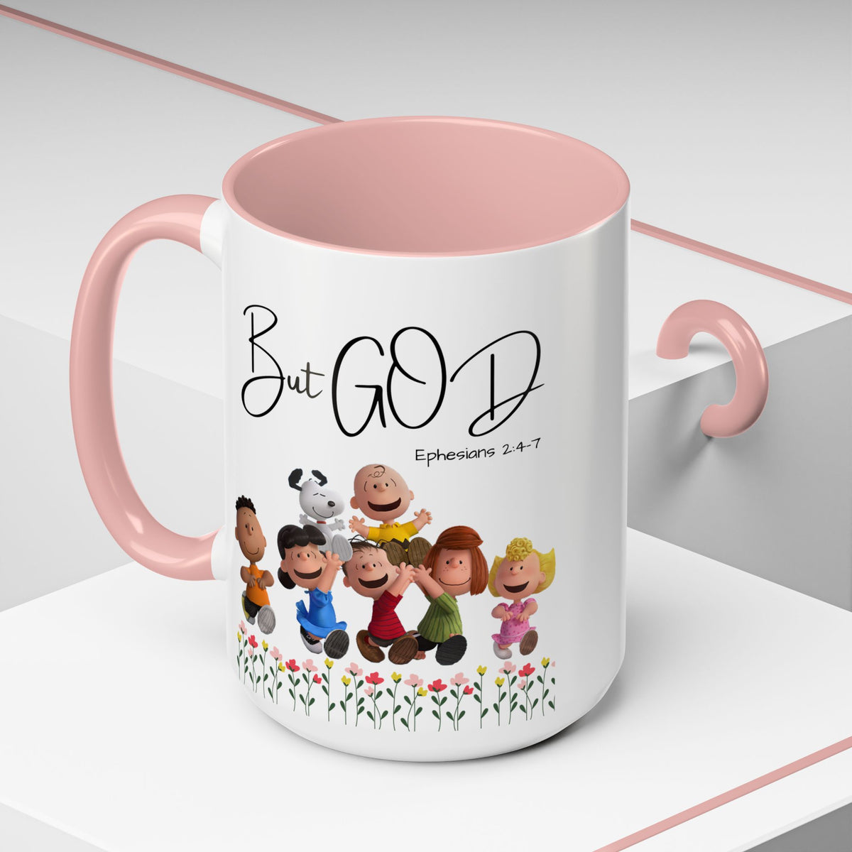 But God Scripture Coffee Mug — Genesis 50:20 Inspirational Heart Accent Mug (11/15oz)