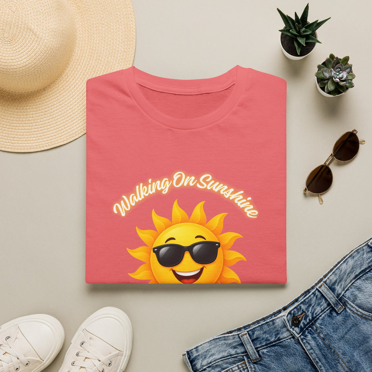 Sunshine Smiles T-Shirt — Sunglasses Sun with Psalm 118:24 Inspirational Tee