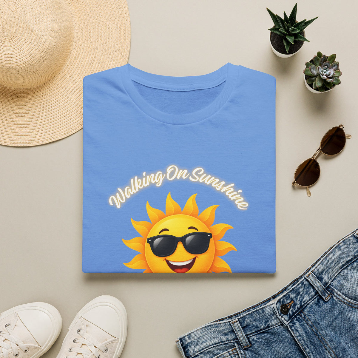 Sunshine Smiles T-Shirt — Sunglasses Sun with Psalm 118:24 Inspirational Tee
