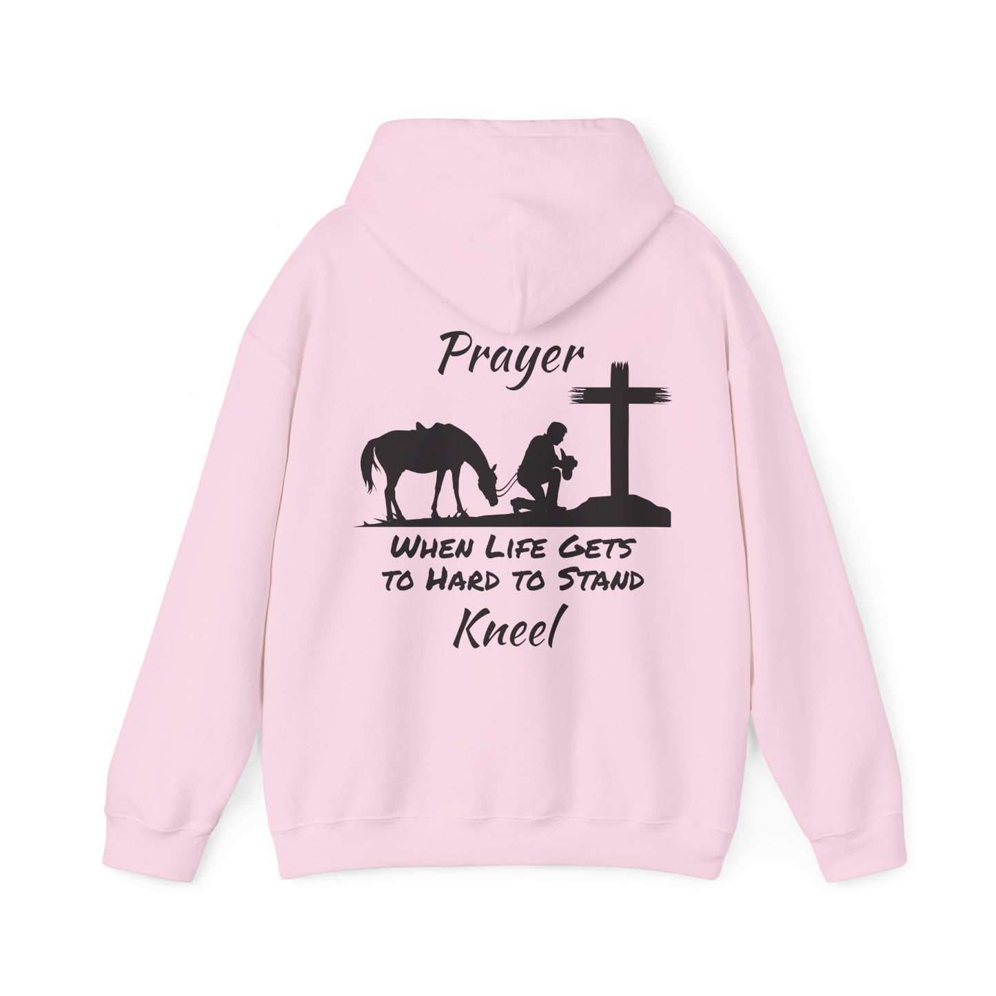 Prayer - when life gets to hard to stand - Kneel - Unisex Heavy Blend Hooded Sweatshirt