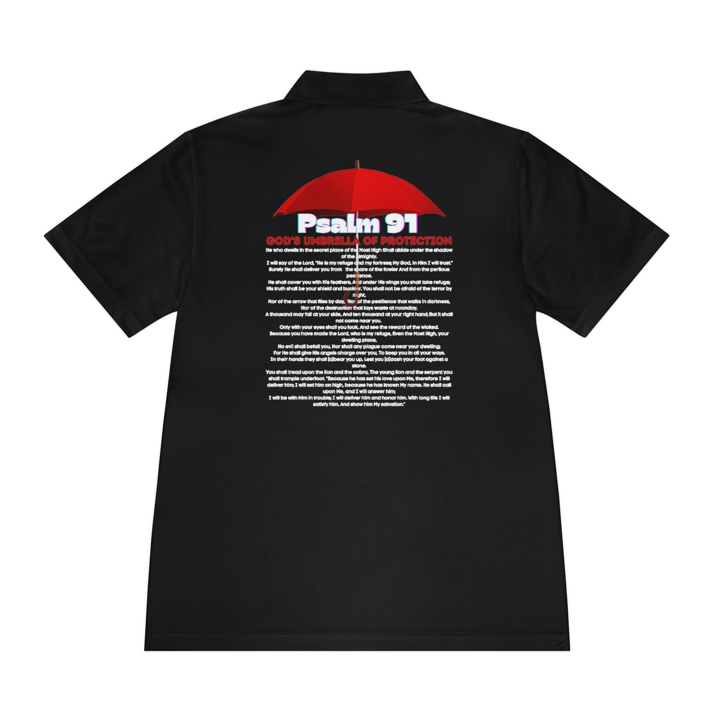 Psalm 91 GODS Umbrella Womans and Mens Sport Polo Shirt