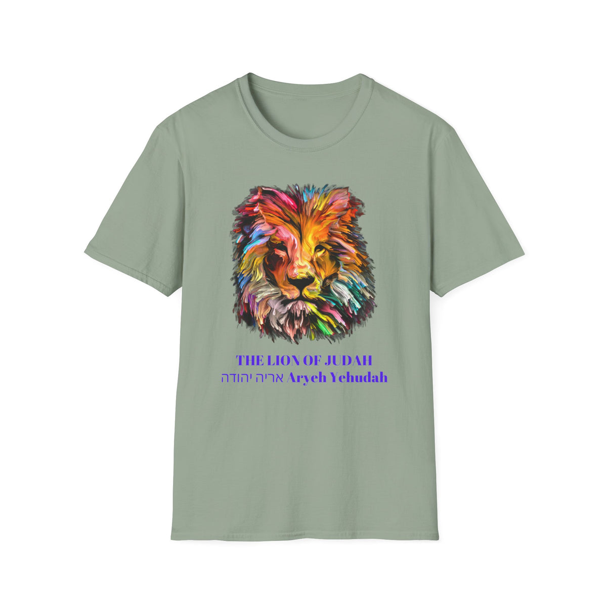 Lion of Judah Colorful Lion T-Shirt — "The Lion of Judah / Aryeh Yehudah" Graphic Tee