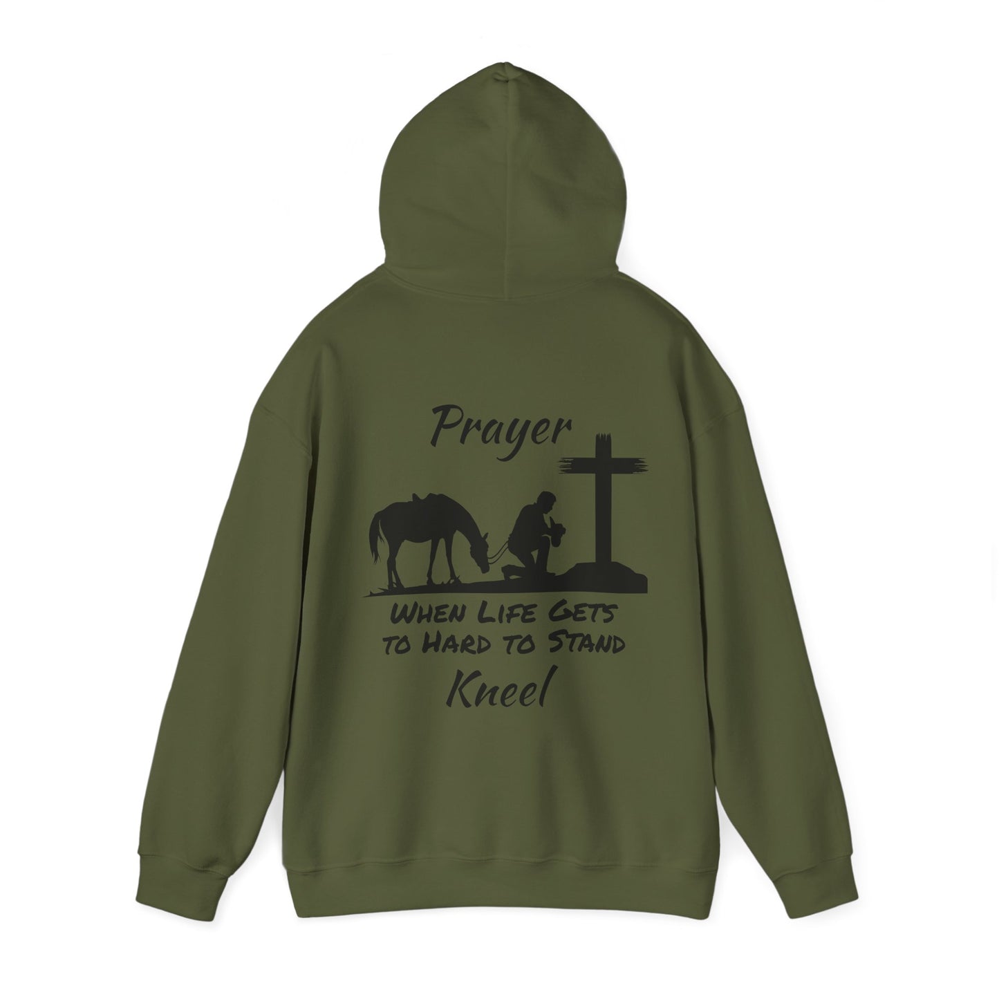 Prayer - when life gets to hard to stand - Kneel - Unisex Heavy Blend Hooded Sweatshirt