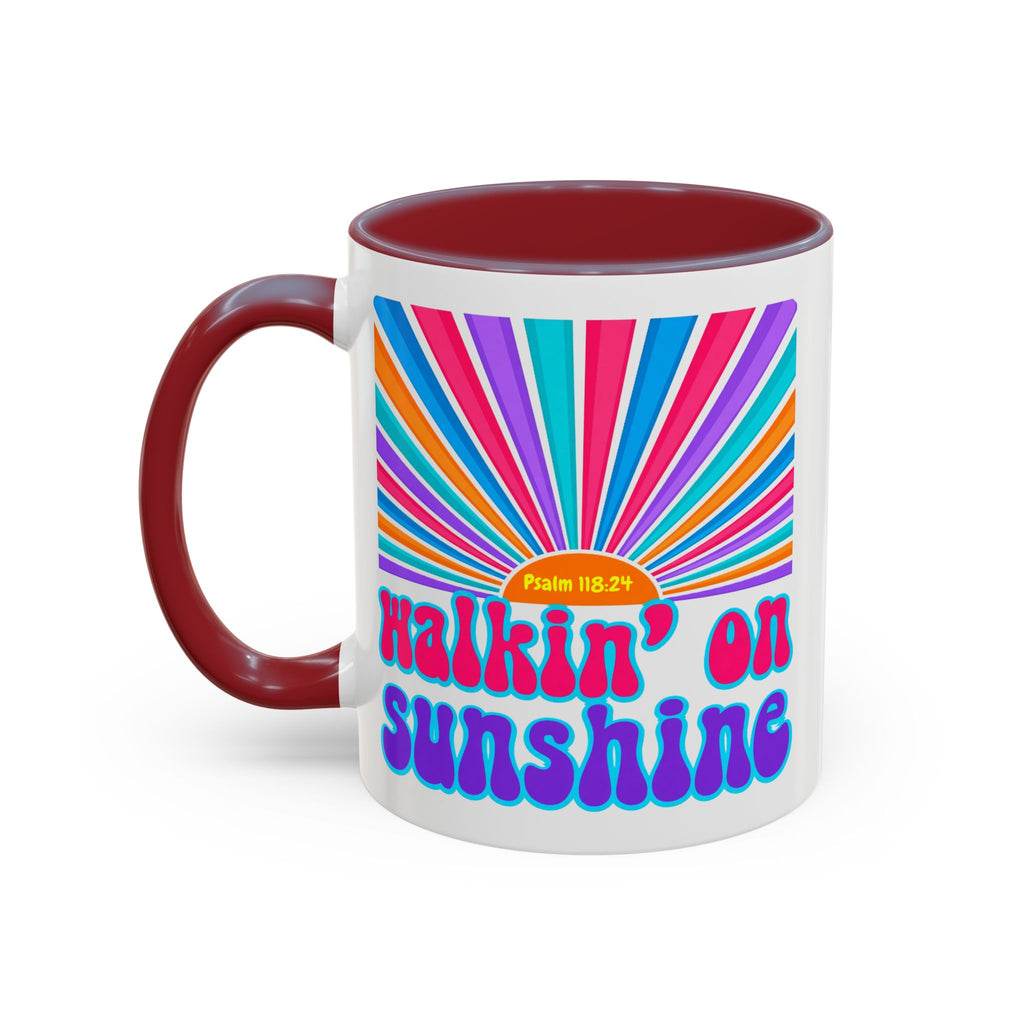 Coffee Mug — "Walkin' on Sunshine" Retro Psalm 118:24 Accent Mug
