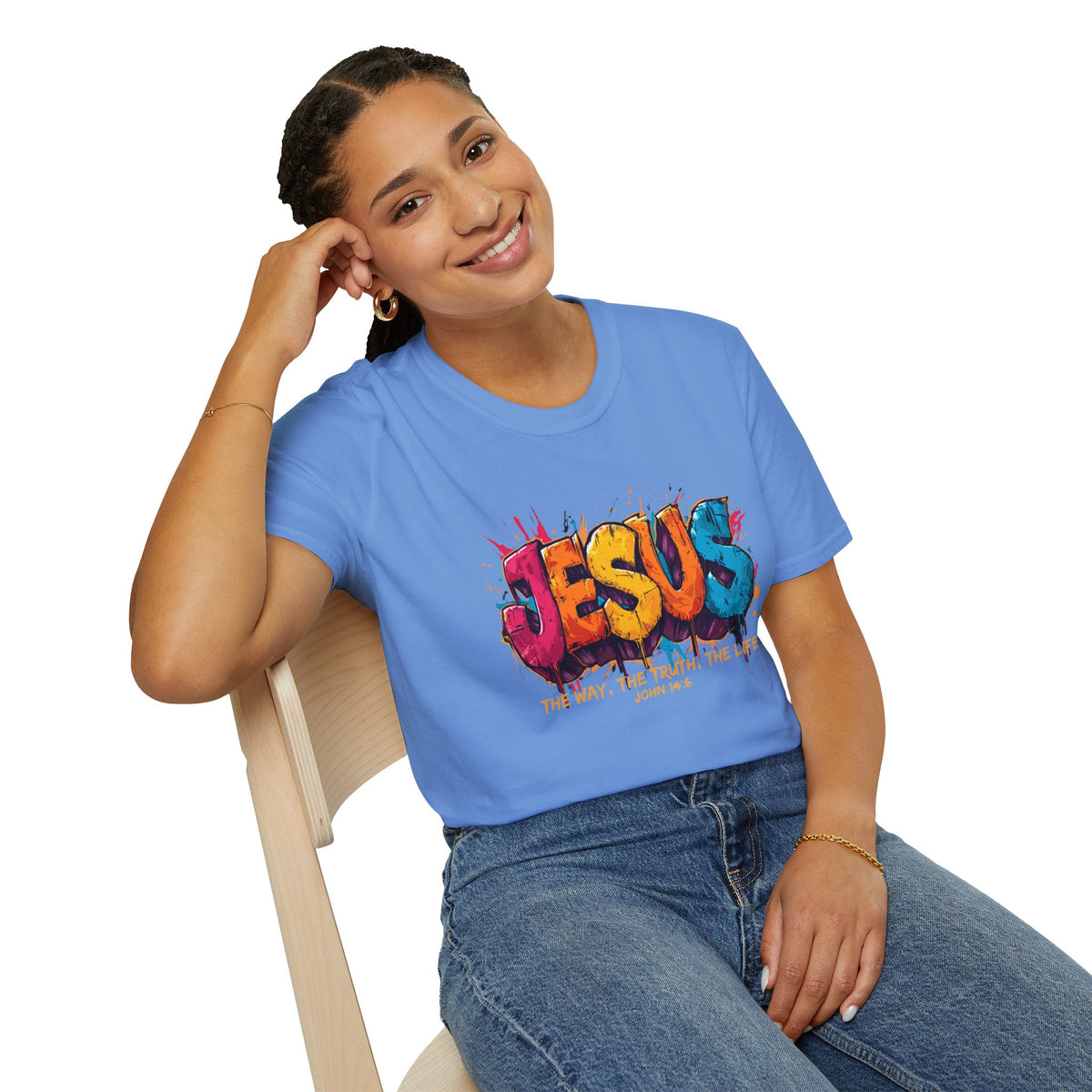 JESUS  Splash T-Shirt | Colorful Street Art Christian Tee