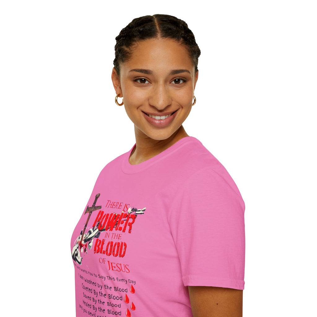 Jesus Blood Cross T-Shirt — "There Is Power In The Blood of Jesus" Christian Tee