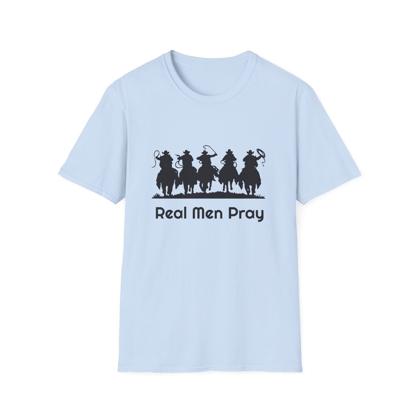 Real Men Pray - Cowboys - Unisex Softstyle T-Shirt