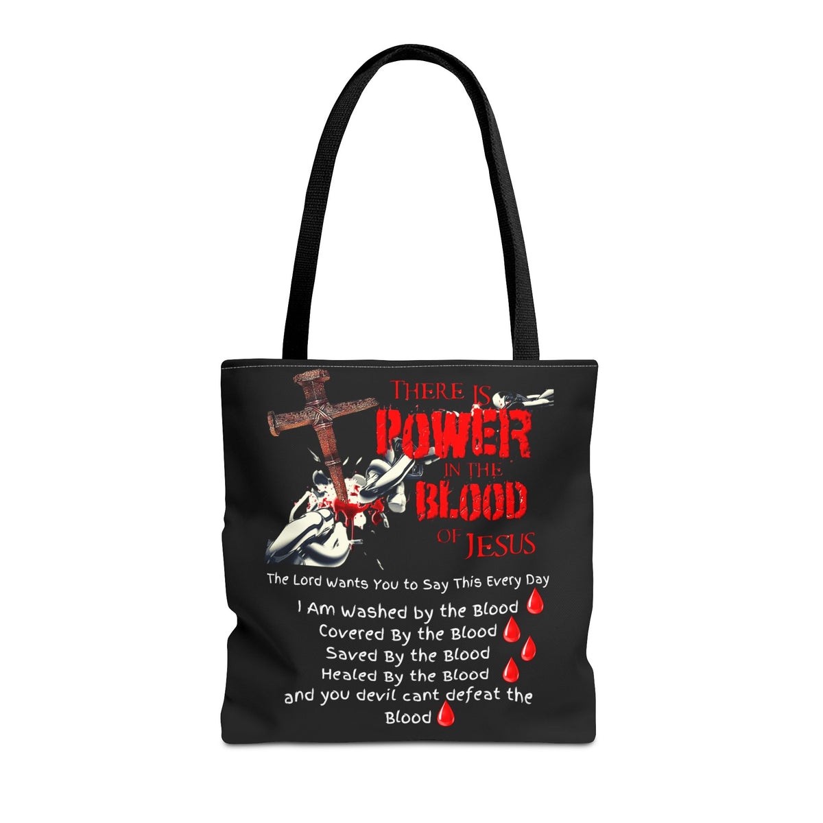 Tote — "The Power of the Blood of Jesus" Inspirational Christian Tote Bag