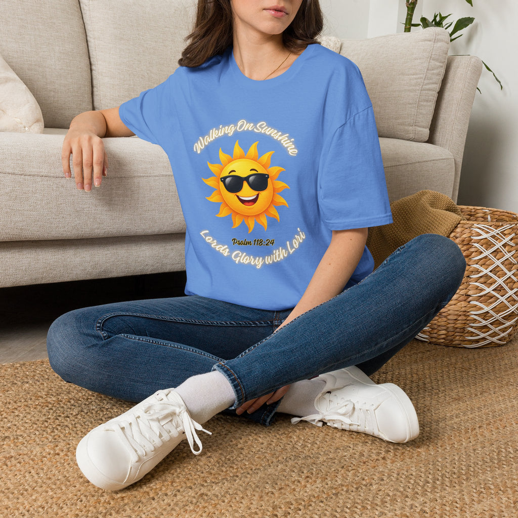 Sunshine Smiles T-Shirt — Sunglasses Sun with Psalm 118:24 Inspirational Tee